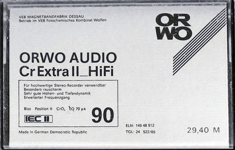 Compact Cassette ORWO 90 Type II Chrome East Germany