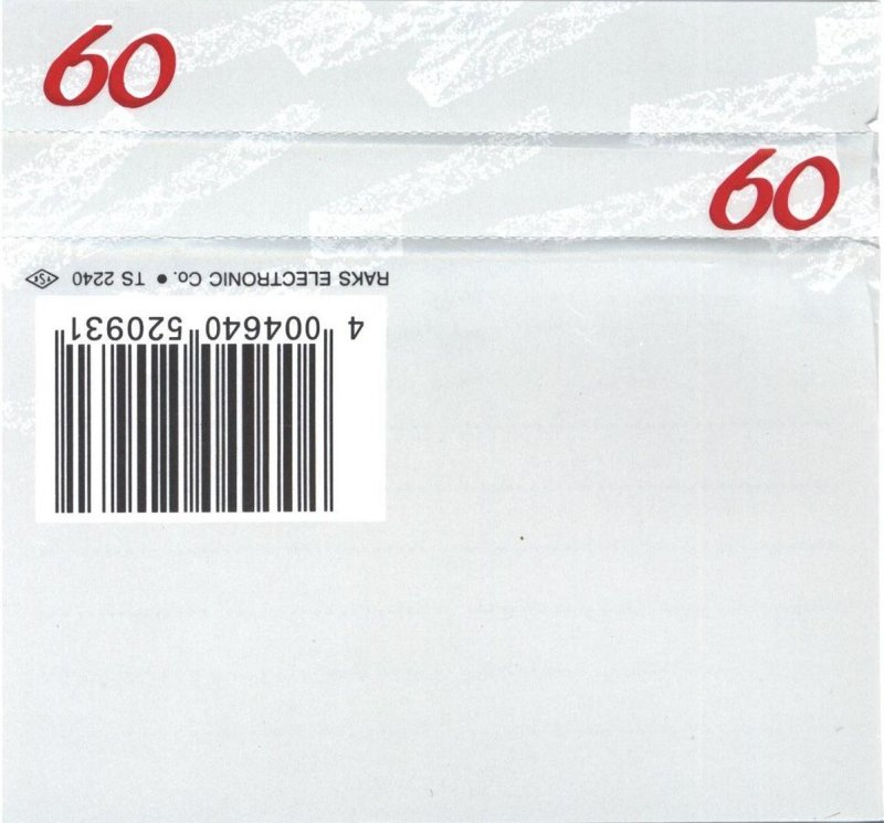 Compact Cassette RAKS Raks `n Roll 60 Type I Normal 1996 Europe