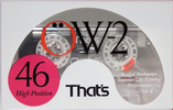 Compact Cassette Thats OW-2 46 Type II Chrome 1991 Japan