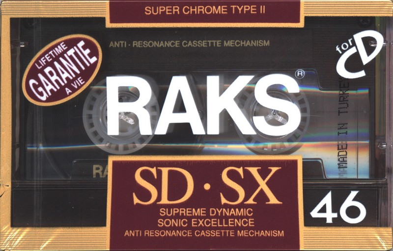 Compact Cassette RAKS SD-SX 46 Type II Chrome 1990 Europe