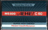 Compact Cassette Acme MS 800 60 Type I Normal 1984 Worldwide