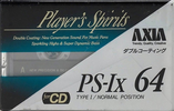 Compact Cassette AXIA PS-Ix 64 "PS-1X A 64" Type I Normal 1991 Japan