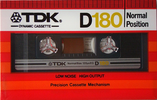 Compact Cassette TDK D 180 Type I Normal 1983 Australia, Europe