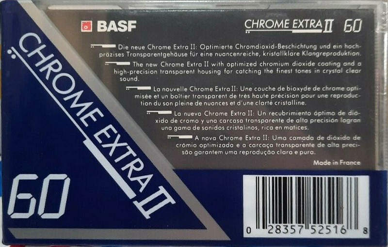 Compact Cassette BASF Chrome Extra II 60 Type II Chrome 1991 Europe