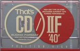 Compact Cassette Thats CD-IIF 40 Type II Chrome 1990 Japan