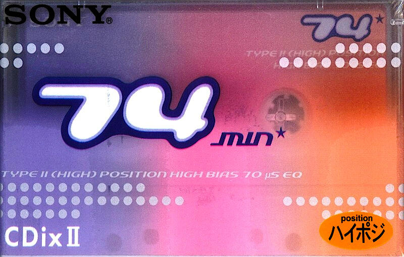 Compact Cassette Sony CDix II 74 "C-74CDX2H" Type II Chrome 2000 Japan