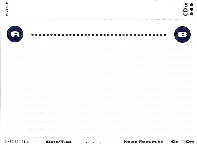 Compact Cassette Sony CDix II 74 "C-74CDX2H" Type II Chrome 2000 Japan