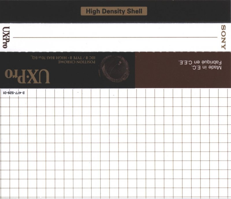 Compact Cassette Sony UX-Pro 90 Type II Chrome 1995 Europe