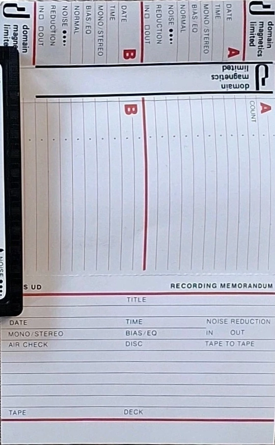 Compact Cassette Opus UD 90 Type I Normal 1975 Israel