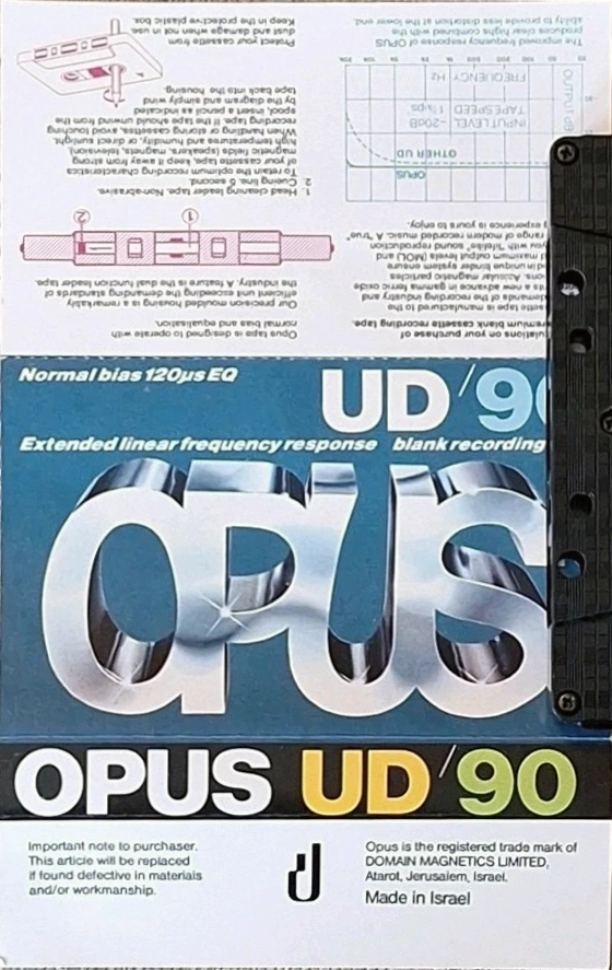 Compact Cassette Opus UD 90 Type I Normal 1975 Israel