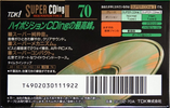 Compact Cassette TDK Super CDing 2 70 "SCD2-70A" Type II Chrome 1993 Japan