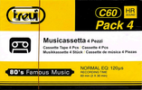4 pack Trevi 60 "80`s Famous Music" Type I Normal Worldwide