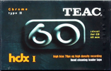 Compact Cassette Teac HDX I 60 Type II Chrome 1990 Worldwide