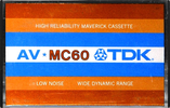 Compact Cassette TDK AV 60 "AV-MC Maverick" Type I Normal 1973 USA