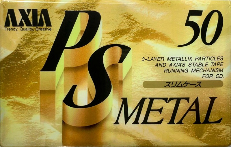 Compact Cassette AXIA PS-Metal 50 "PSMF 50" Type IV Metal 1993 Japan