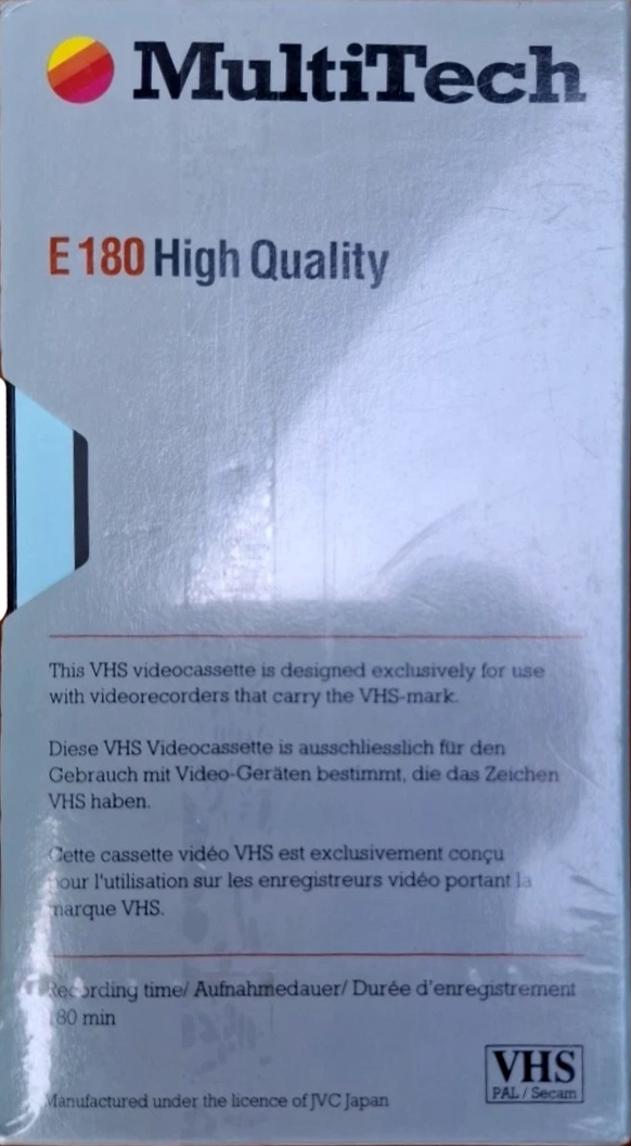 VHS, Video Home System MultiTech 180 Type I Normal Europe