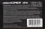Compact Cassette Memorex dB 90 Type I Normal 1993 China