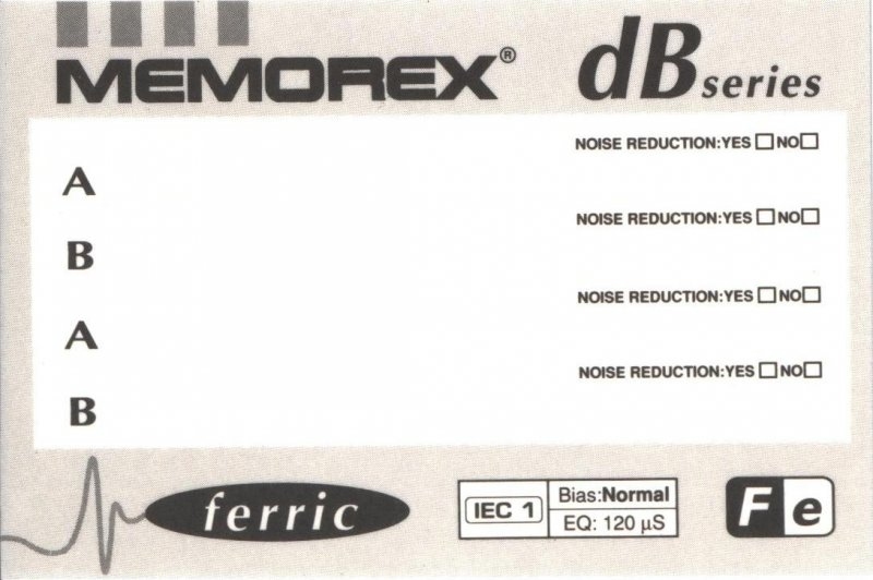 Compact Cassette Memorex dB 90 Type I Normal 1993 China