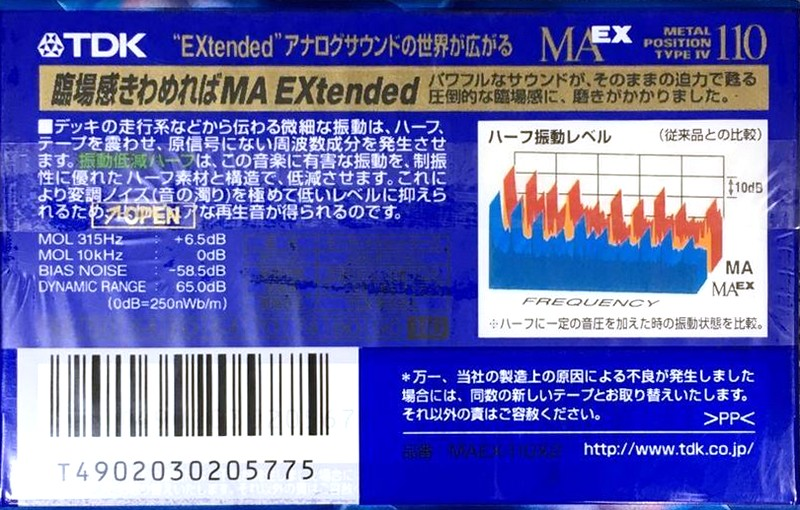 2 pack TDK MAEX 110 "MAEX-110X2" Type IV Metal 1998 Japan