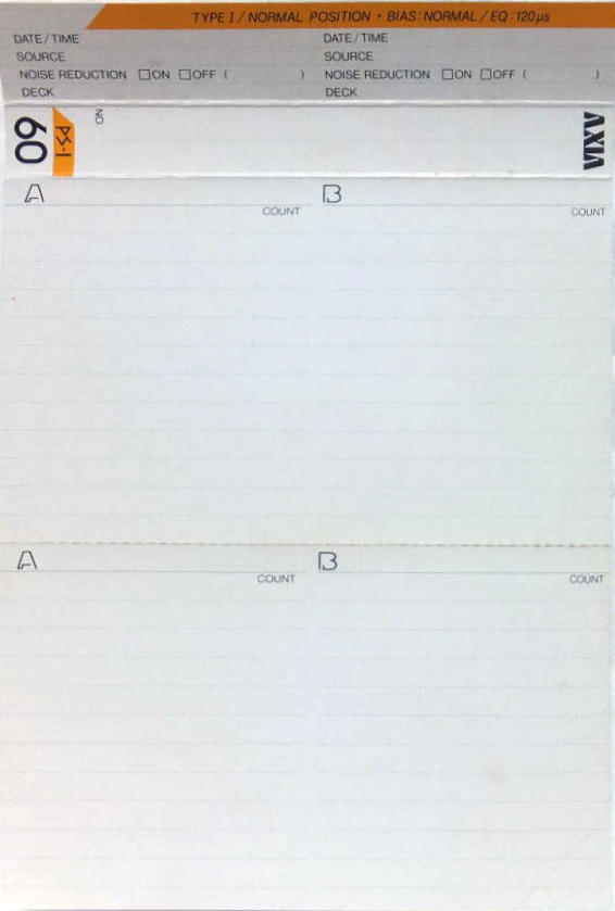 Compact Cassette AXIA PS-I / PS-1 60 Type I Normal 1985 Japan