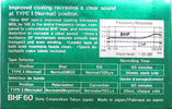 Compact Cassette Sony BHF 60 Type I Normal 1982 North America