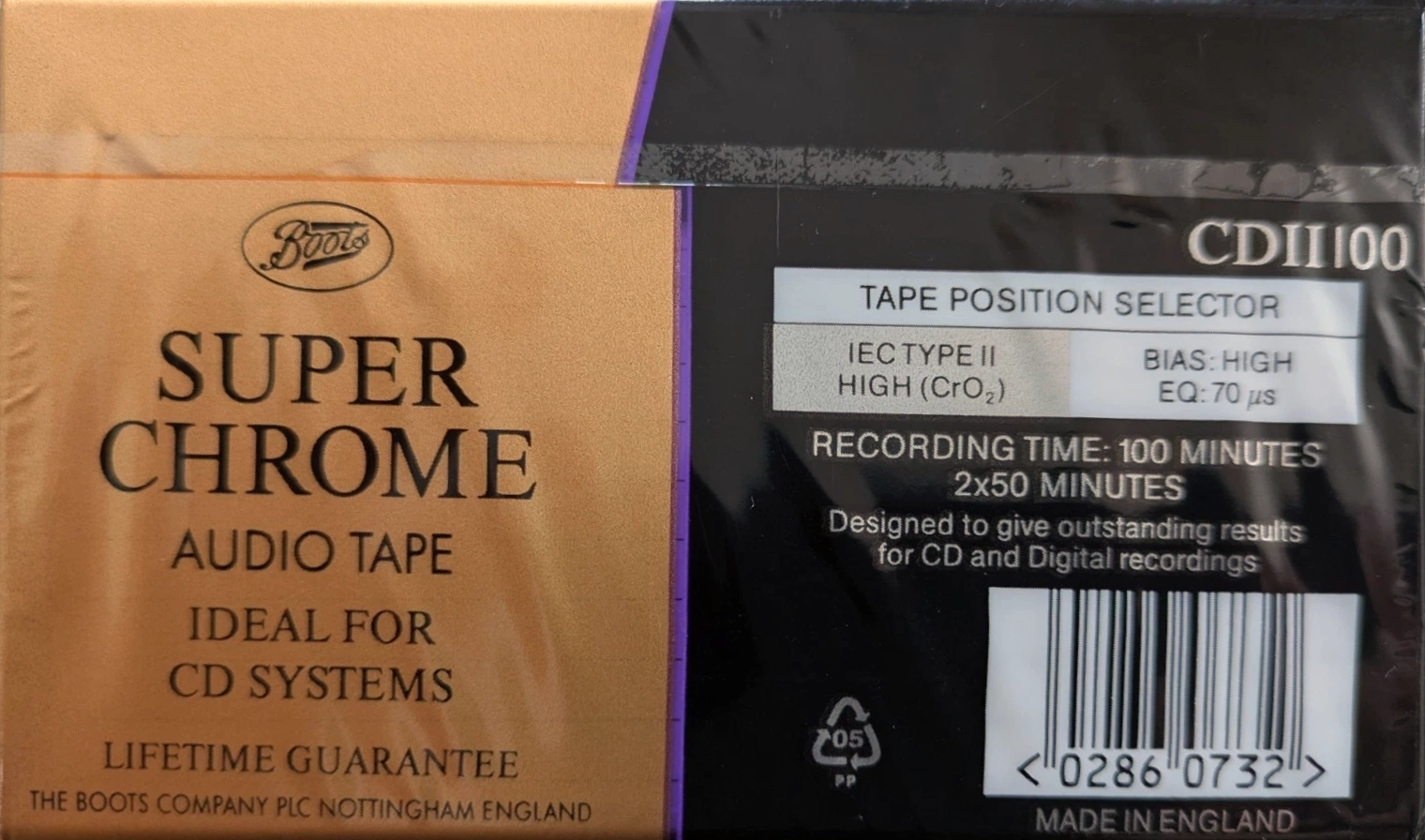 3 pack Boots / Boots Audio CDII 100 Type II Chrome 1995 UK