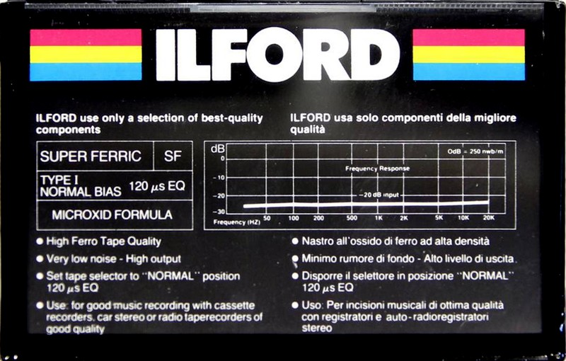 Compact Cassette Ilford SF 60 "Super Ferric" Type I Normal 1994 Europe