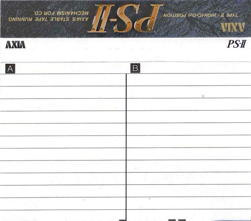 Compact Cassette AXIA PS-II / PS-2 80 "PS2 C 80" Type II Chrome 1992 Japan