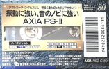 Compact Cassette AXIA PS-II / PS-2 80 "PS2 C 80" Type II Chrome 1992 Japan
