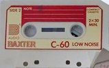 Compact Cassette Baxter 60 Type I Normal Unknown Country